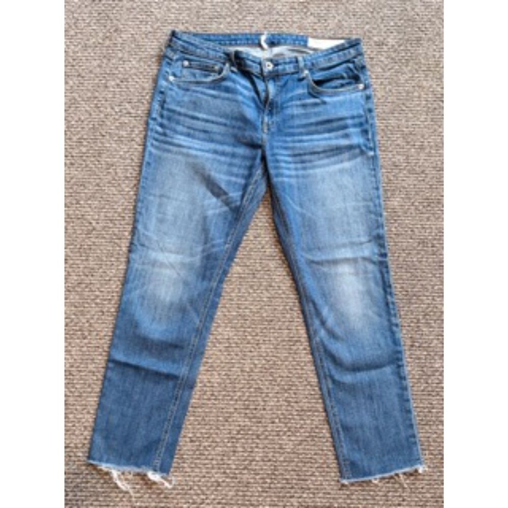 Rag & Bone - Dre Low Rise Ankle Slim Boyfriend Jeans - 30 - Raw Hem